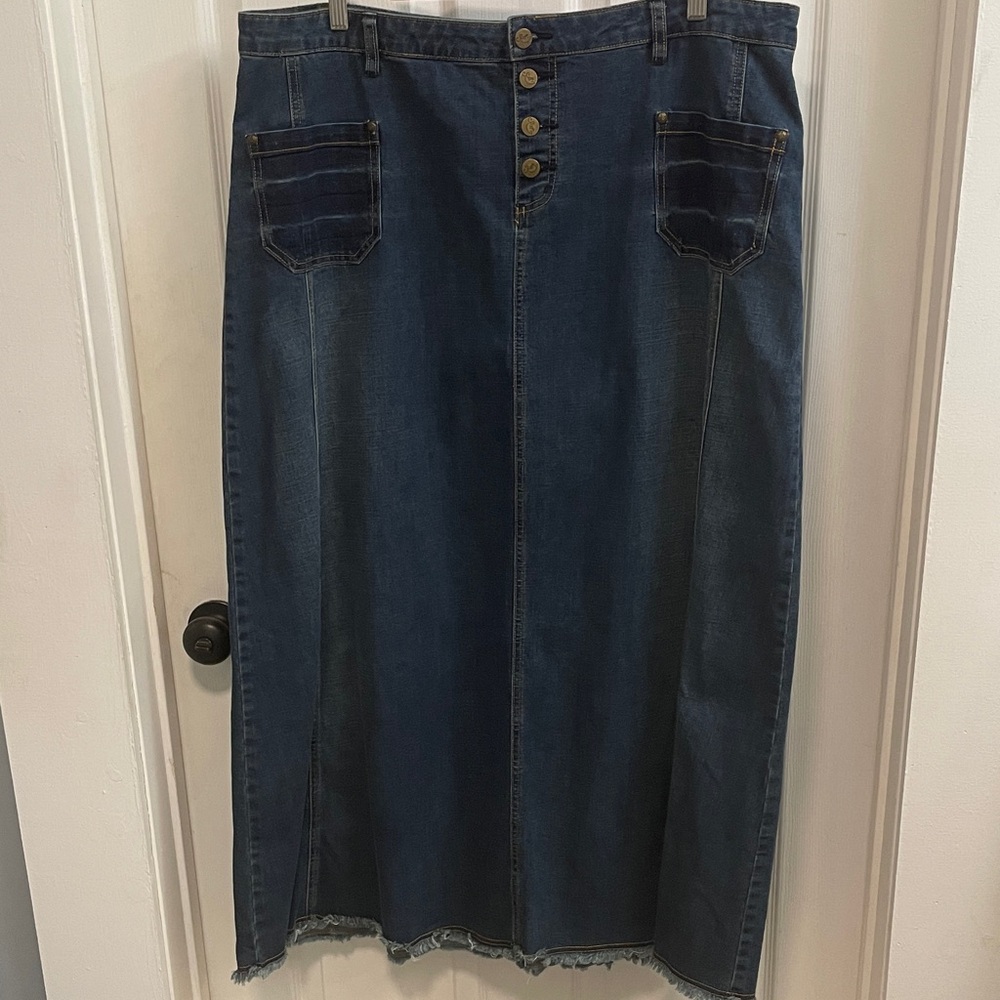 Style J Blue Denim Maxi Skirt